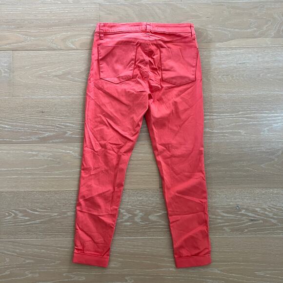 J Brand Anja Clean Cuffed Cropped Skinny Pants Papaya sz 29 NWT - Picture 3 of 5